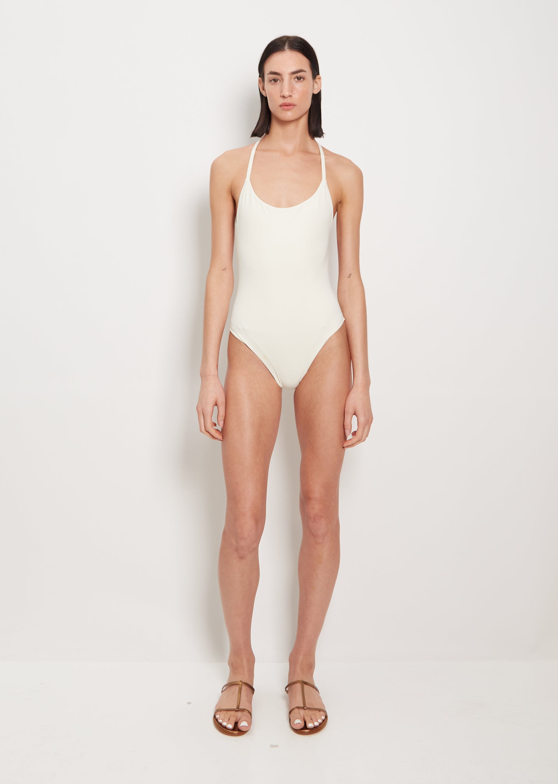ワンピース水着 LIDO SS25 UNO CROSS STRAP (UNO BROWN) LIDO Uno swimsuit | Harvey Nichols
