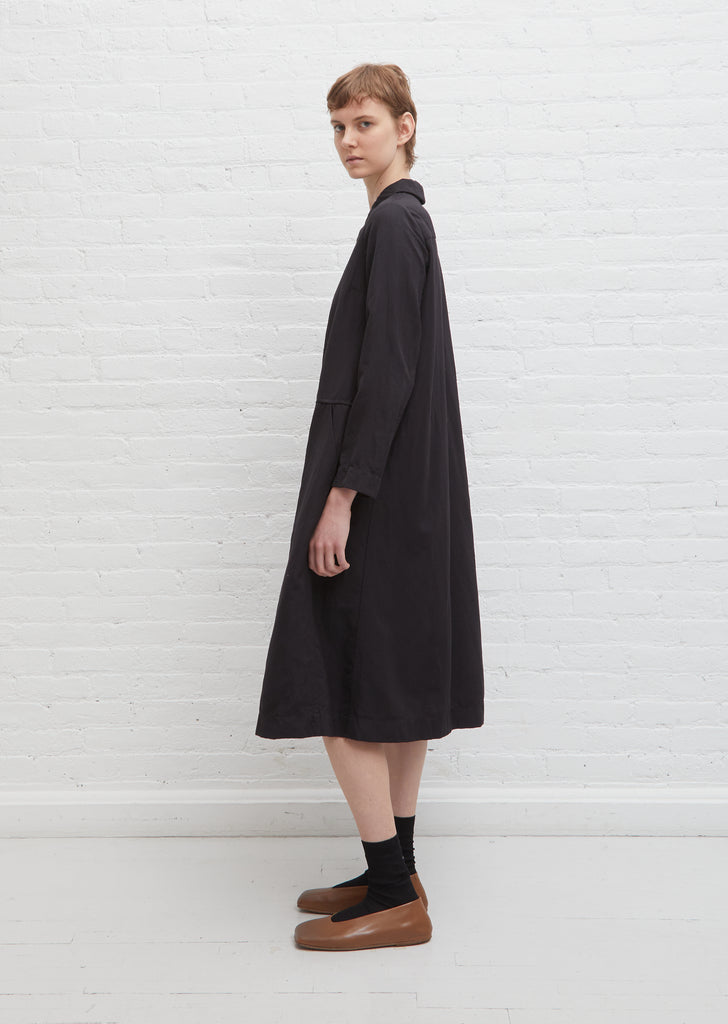 Stretch Wool & Linen Miney Dress — Dark Navy