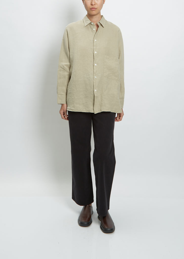 Elma Linen Shirt — Khaki Beige