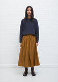 Gathered Cotton Skirt — Olive