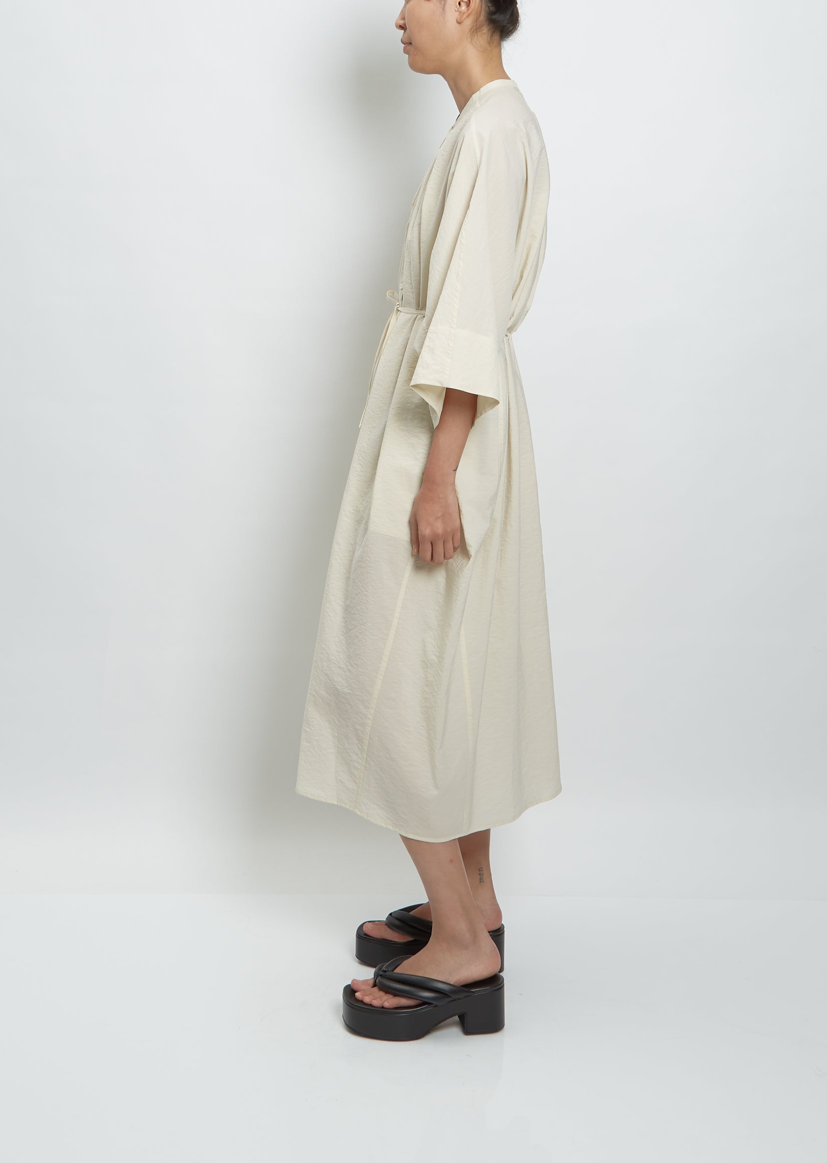 lemaire pleated shirt dress Lemaire Asymmetrical Pleated Blouse Dress