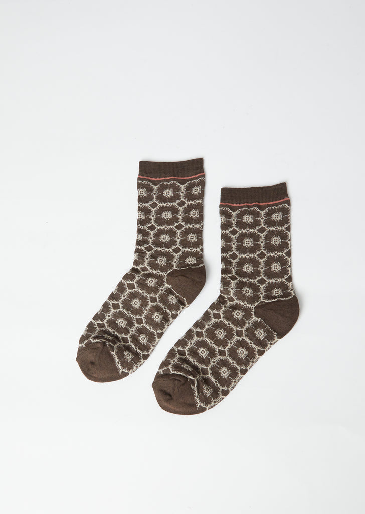 Anemone Socks — Brown