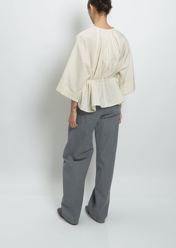 Pleated Blouse — Ivory