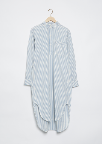 Poplin Night Shirt — Blue Stripes