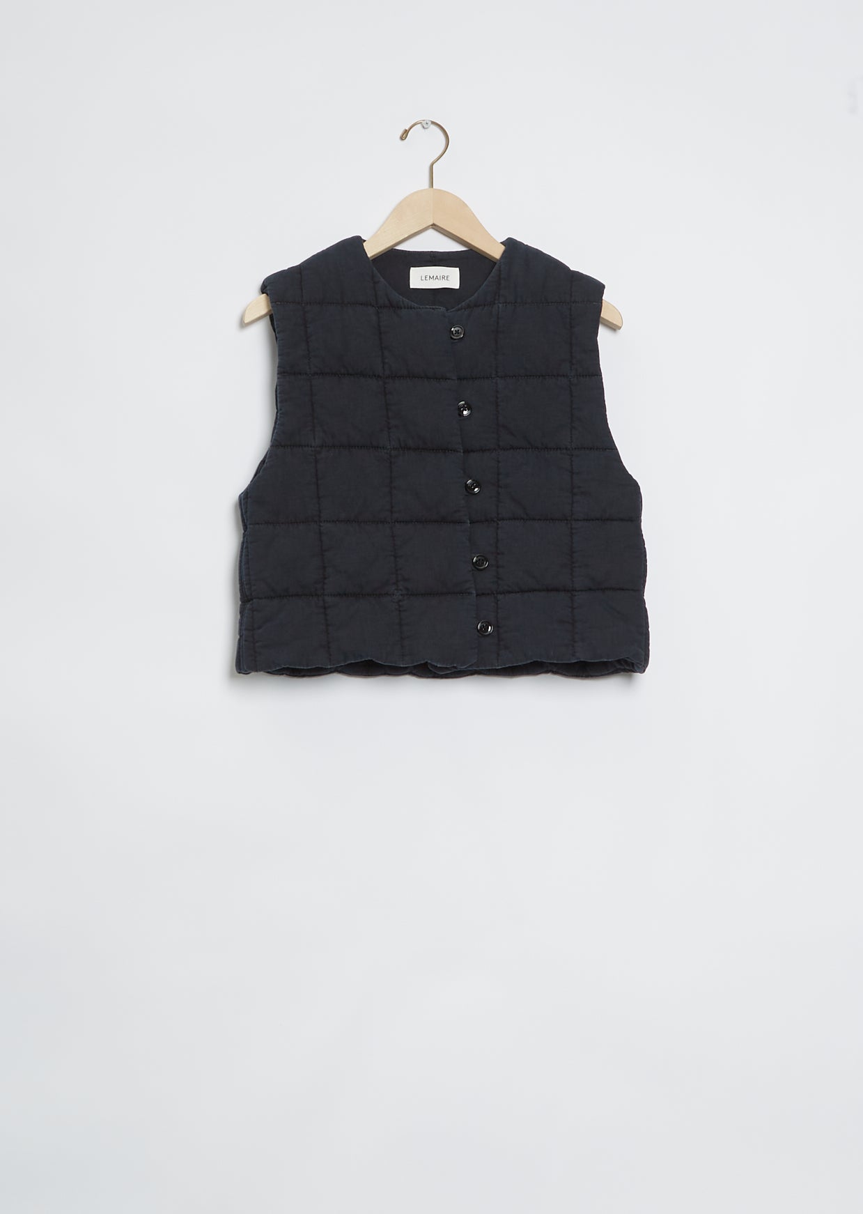 Wadded Gilet — Denim Midnight – La Garçonne Wadded Gilet — Denim Midnight – La Garçonne