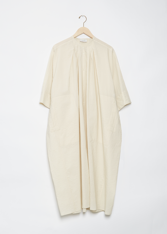 Pleated Shirt Dress — Ivory