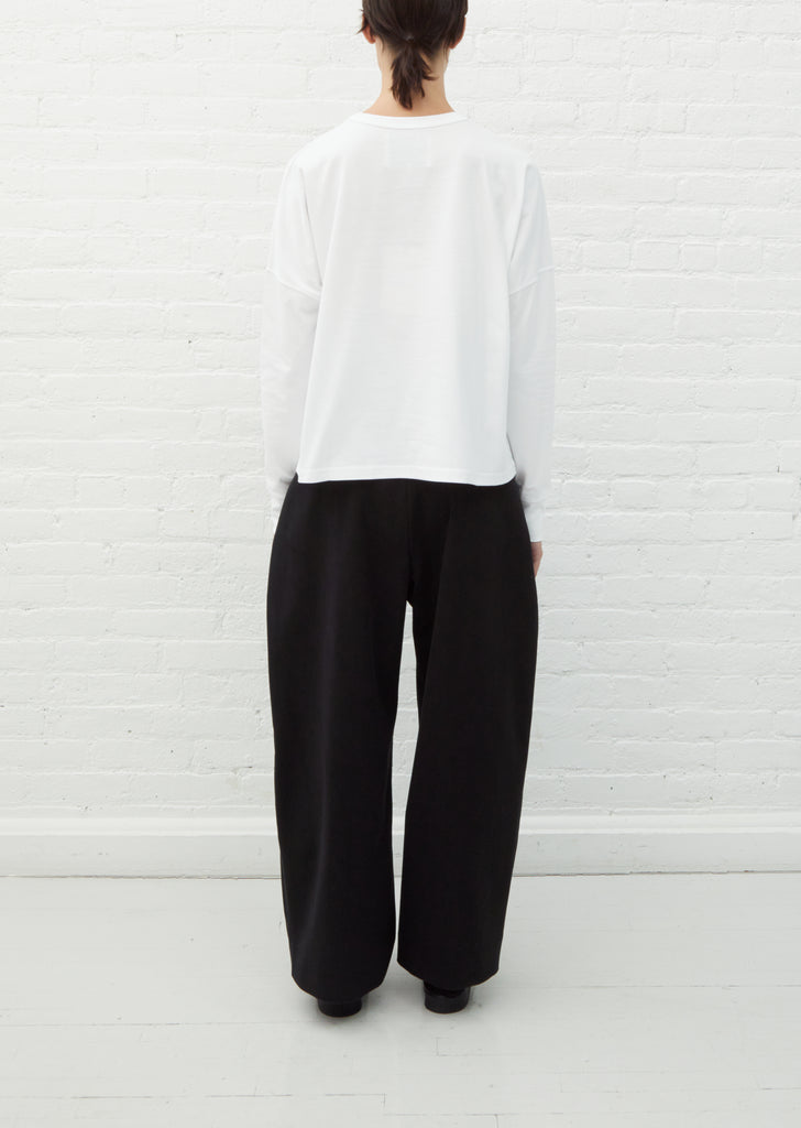 Loop Long Sleeve Cotton T-Shirt — White