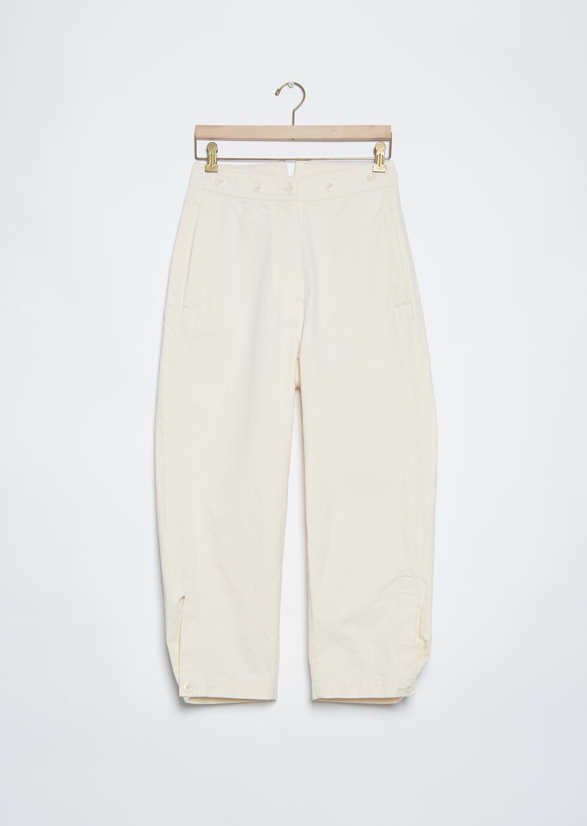 Cropped Ankle Vent Trouser — Natural – La Garçonne