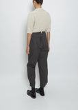 Cropped Ankle Vent Trouser — Grey