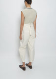 Cropped Ankle Vent Trouser — Natural