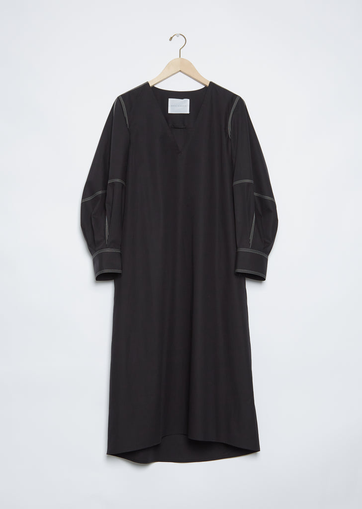 Engineered Sleeve Dress — Black