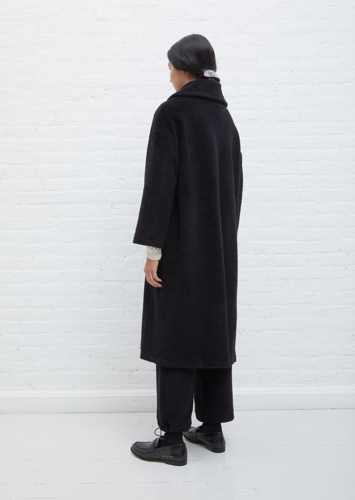 Wool and Cotton Reversible Coat — Black