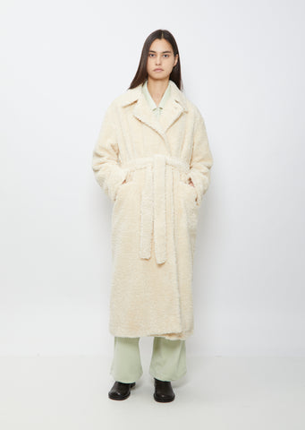 Long Curly Wrap Overcoat