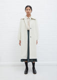 Wool and Cotton Reversible Coat — Ivory
