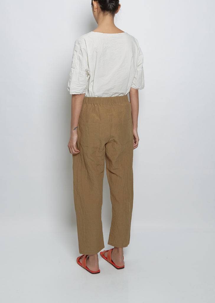 Linen Pullon Trouser — Mud
