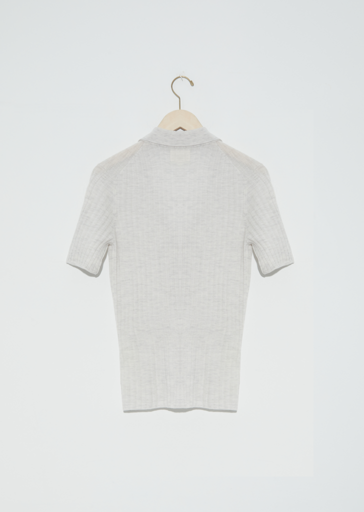 Socotra Wool & Cashmere Polo — Light Grey Melange