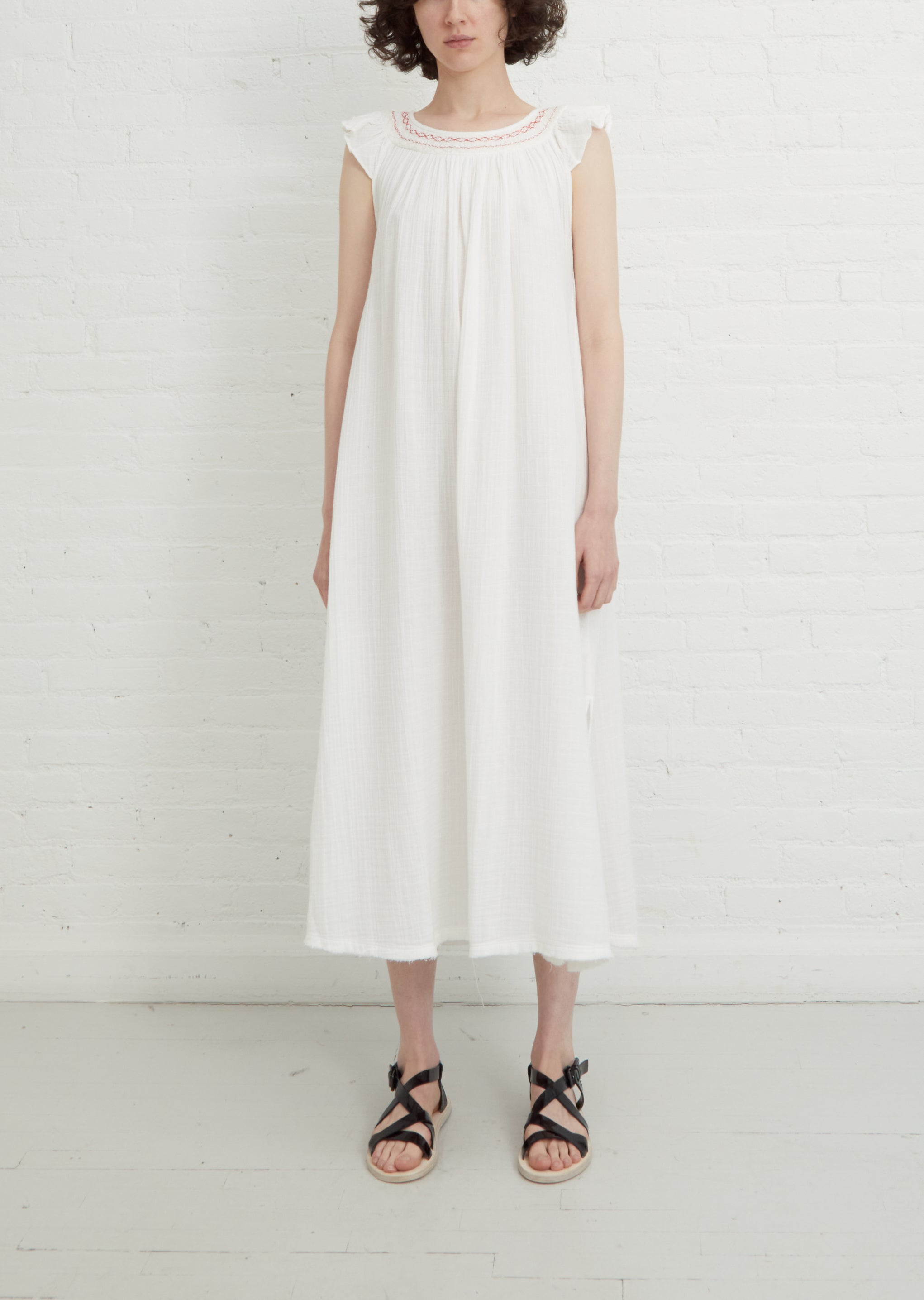 Daisy Smocked Midi Dress White La Garonne Daisy Smocked Midi Dress White La Garonne