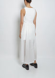 Sheer Jersey Dress — White