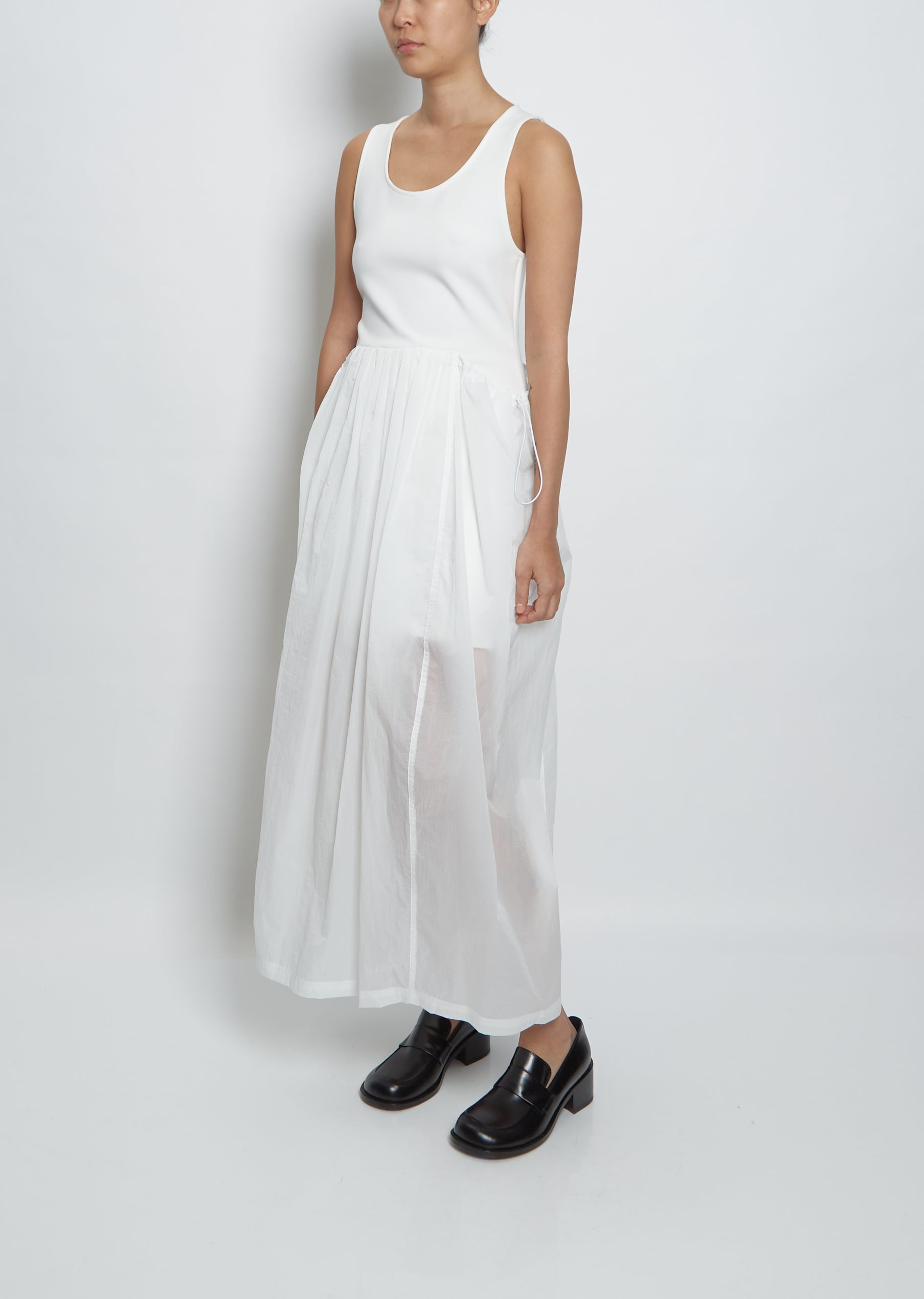 Sheer Jersey Dress White La Garonne Sheer Jersey Dress White La Garonne