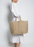 Washed Canvas 6-Pocket Tote M — Taupe