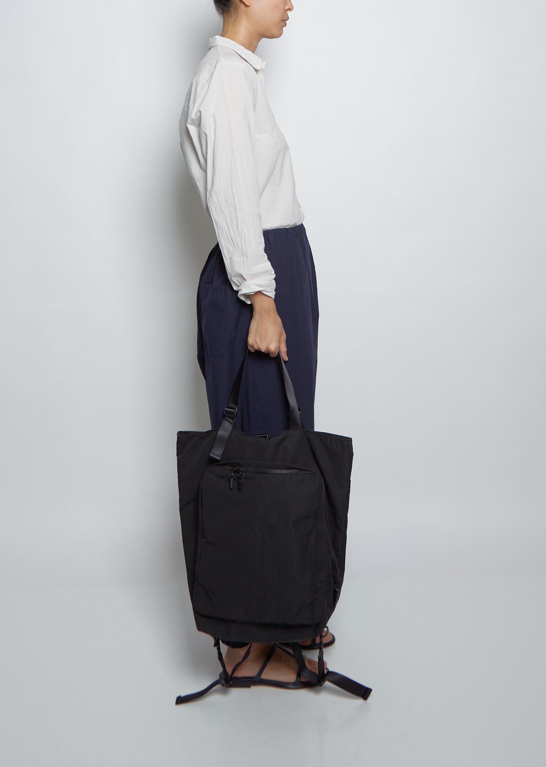 Gabardine 2-Way Backpack Black La Garonne Gabardine 2-Way Backpack Black La Garonne
