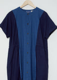 Indigo Yarn Dyed Gauze Wide Dress