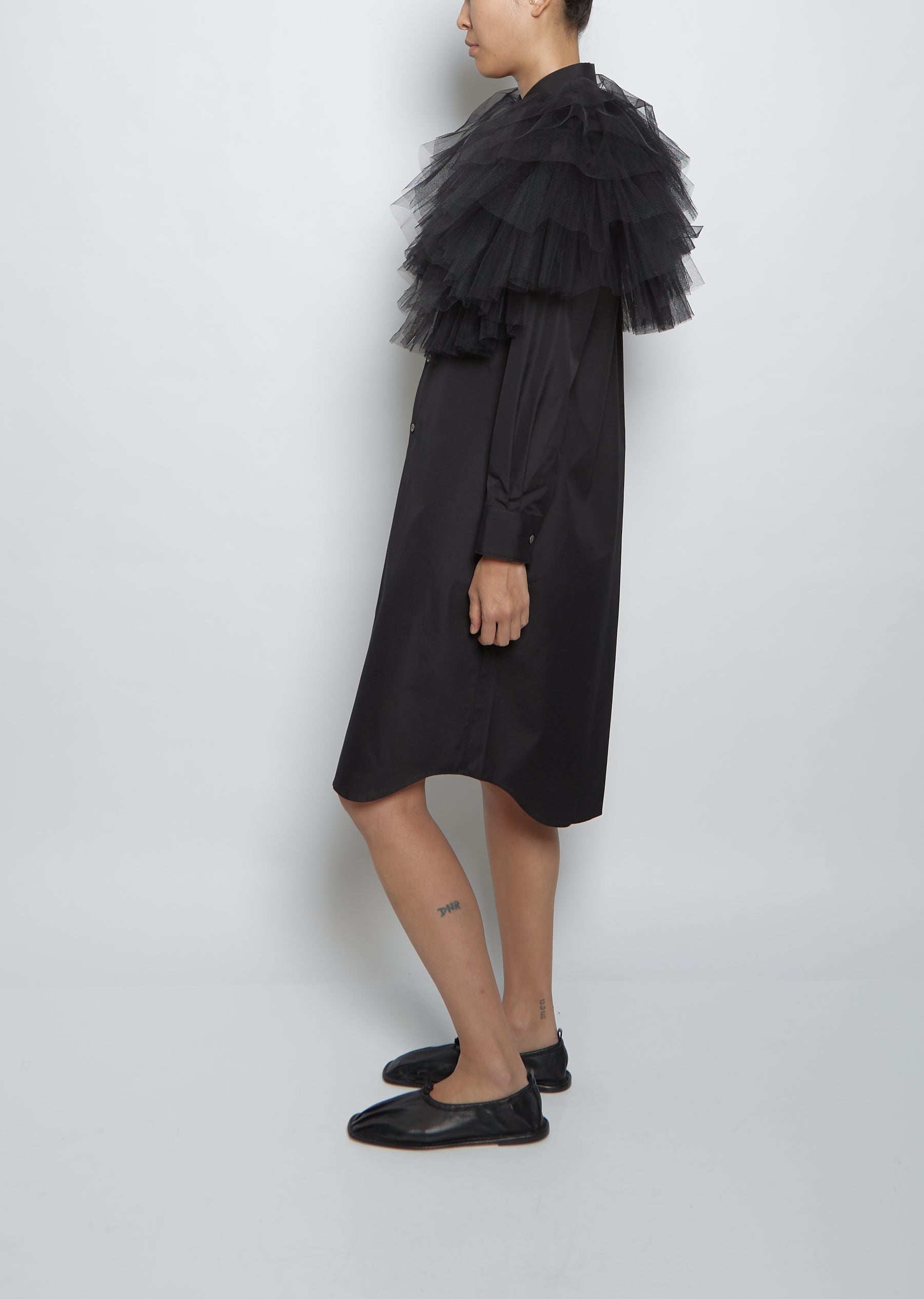 Tulle Ruffle Tunic Shirt Dress – La Garçonne