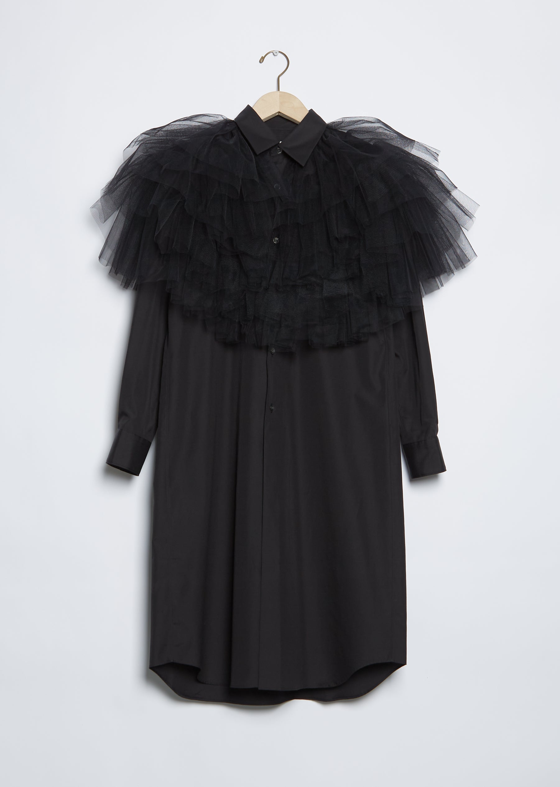 Tulle Ruffle Tunic Shirt Dress – La Garçonne