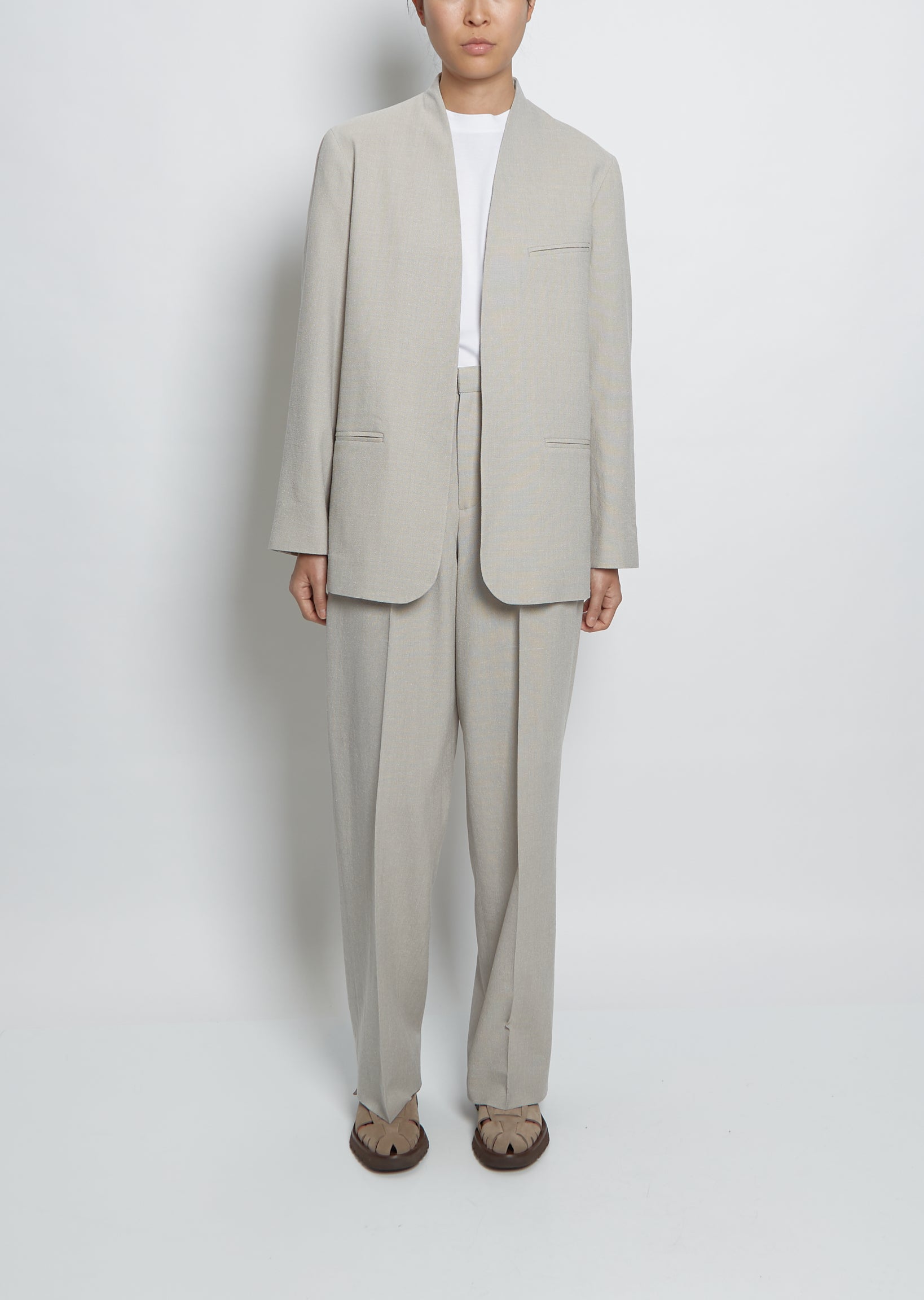 Tailored Collarless Jacket – La Garçonne