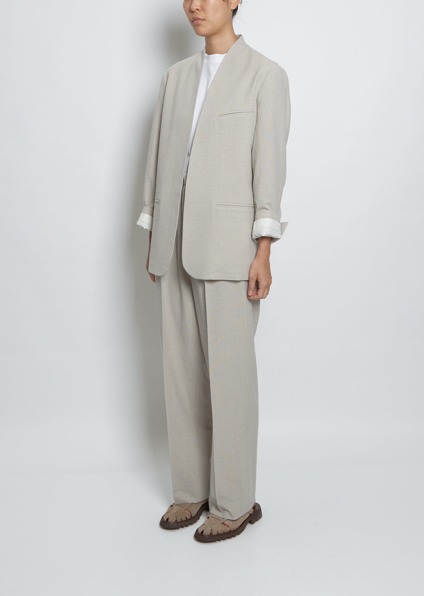 Tailored Collarless Jacket – La Garçonne