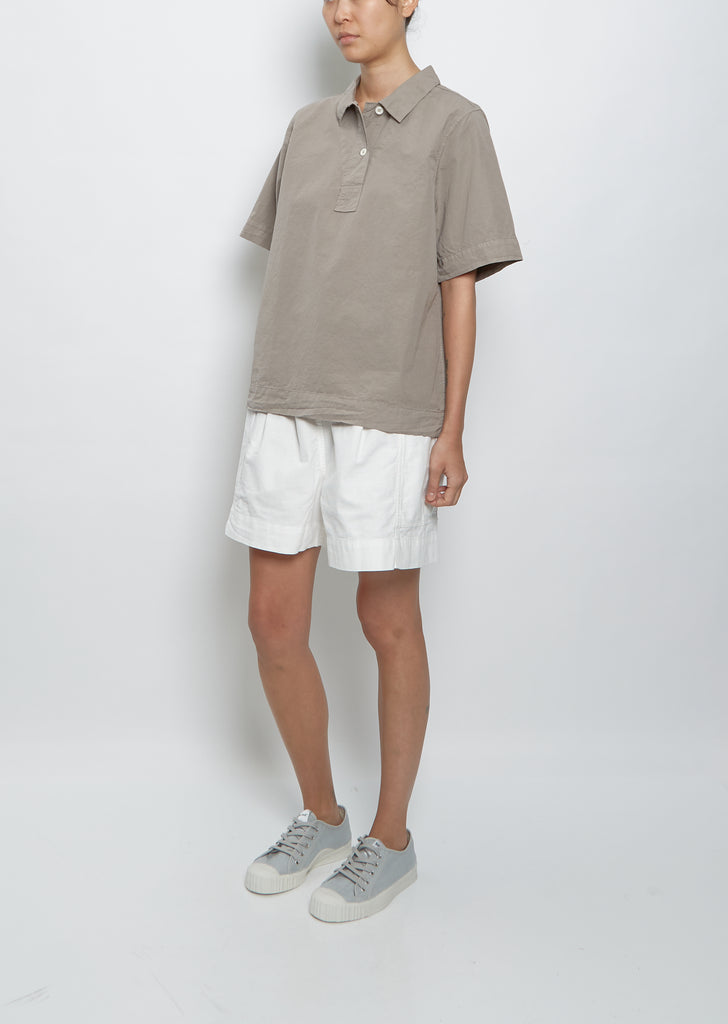 Faced Polo Shirt — Pebble