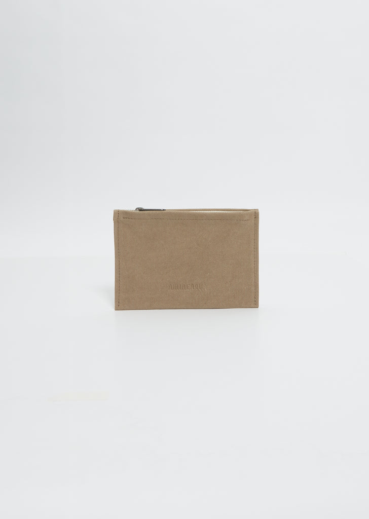 Washed Canvas Pouch M — Taupe