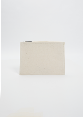 Washed Canvas Pouch L — White