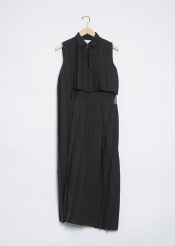 Suiting x Chiffon Dress — Black – La Garçonne