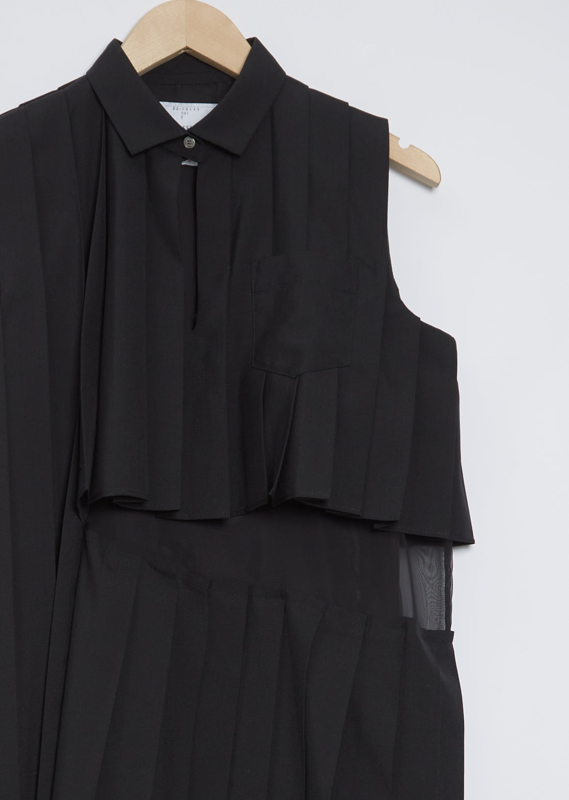Suiting x Chiffon Dress Black La Garonne Suiting x Chiffon Dress Black La Garonne