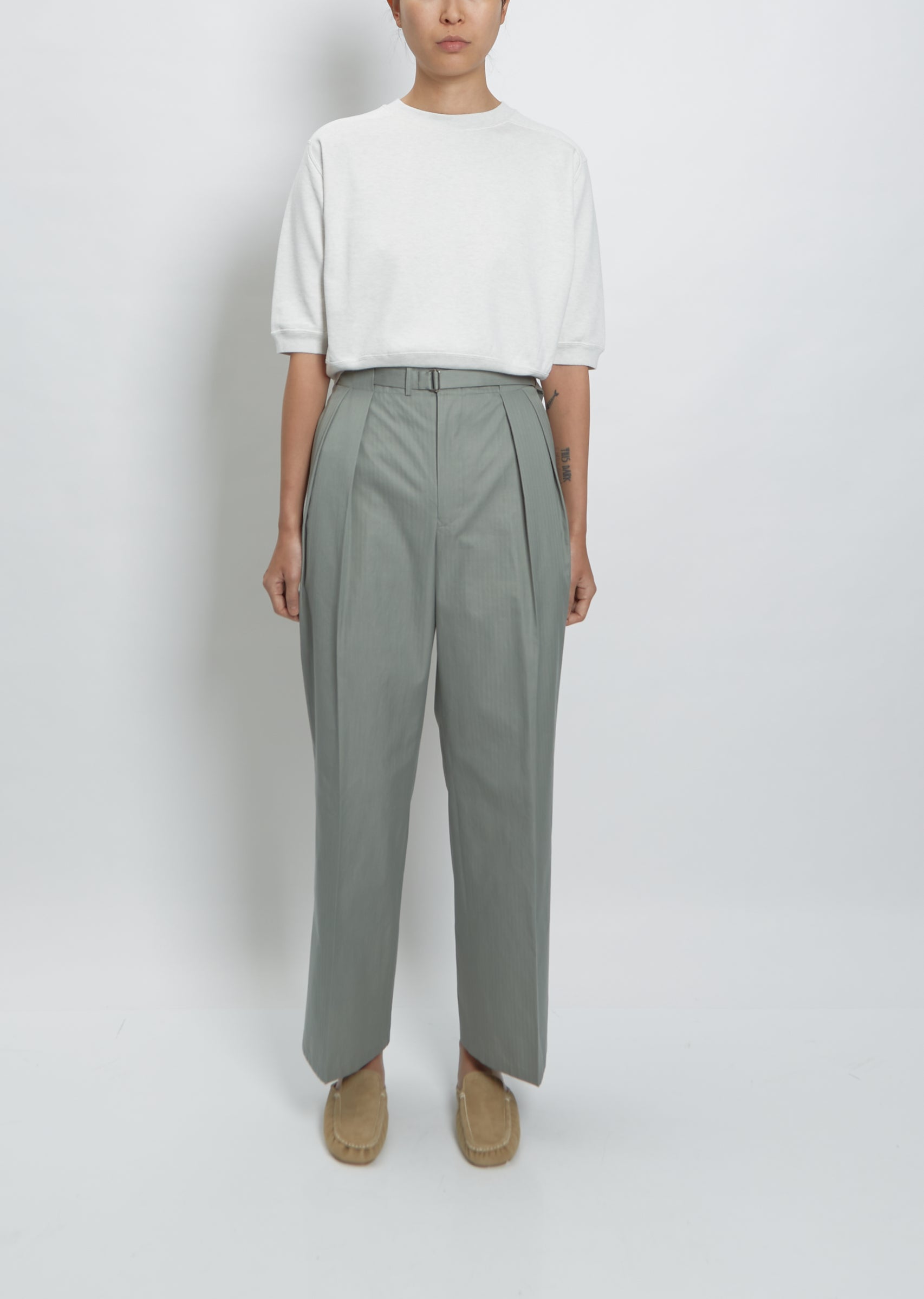 Washed Finx Herringbone Pants – La Garçonne