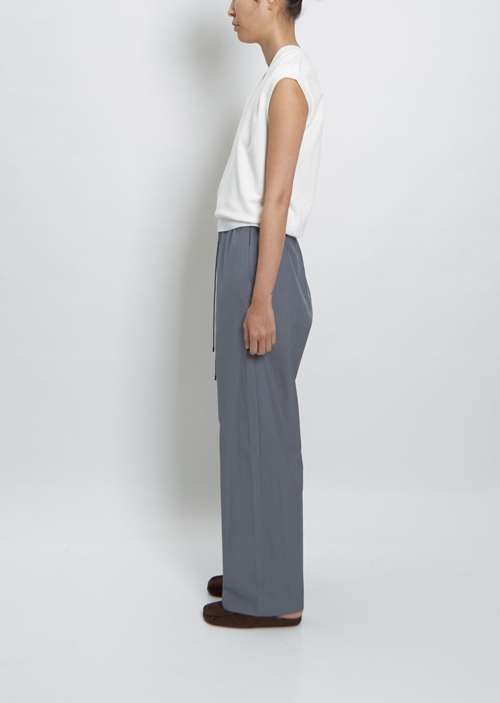 Washed Finx Twill Easy Wide Pants — Dark Blue Gray