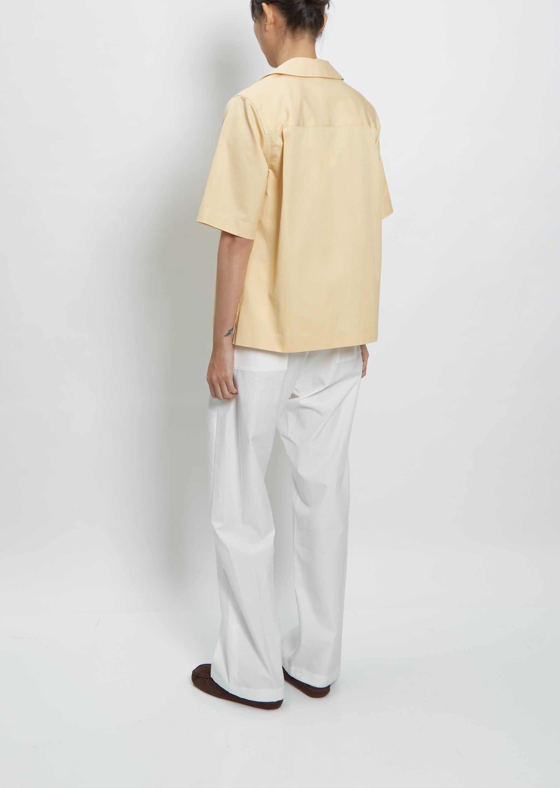 Washed Finx Herringbone Shirt — Yellow Chambray – La Garçonne