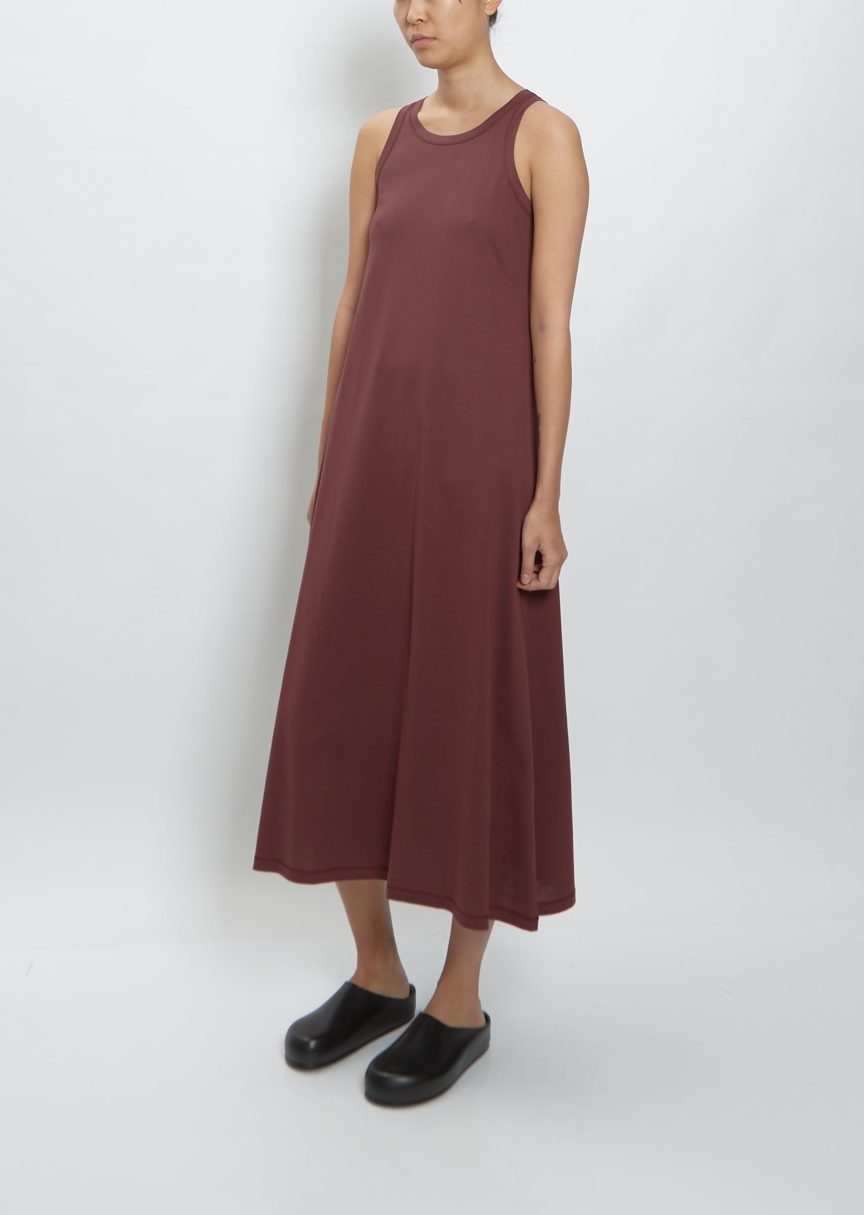 Flint Jersey Vest Dress Oxblood La Garonne Flint Jersey Vest Dress Oxblood La Garonne
