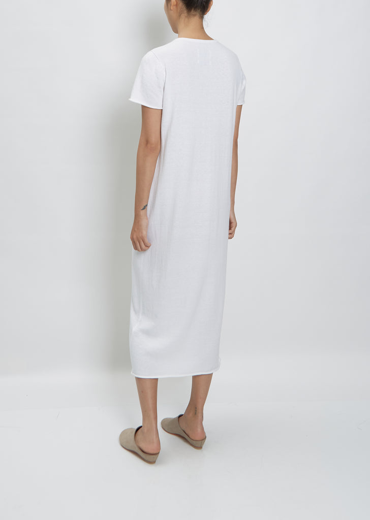 S/S Crewneck Dress — White