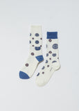 Unisex Komon Pattern Socks — Ecru
