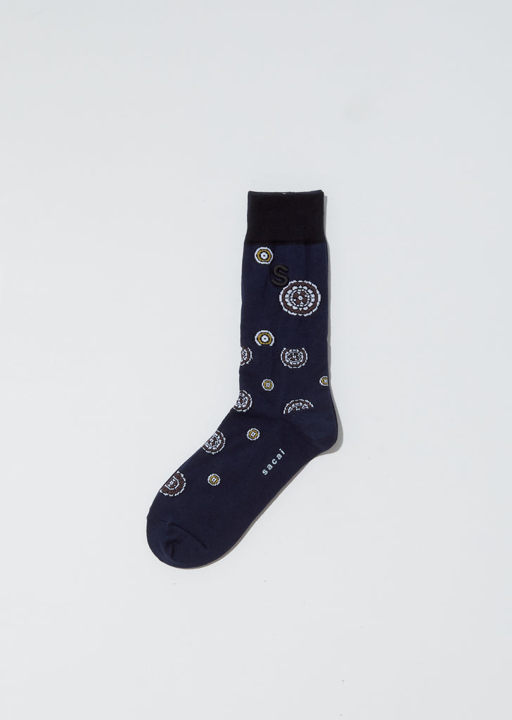 Unisex Komon Pattern Socks — Navy