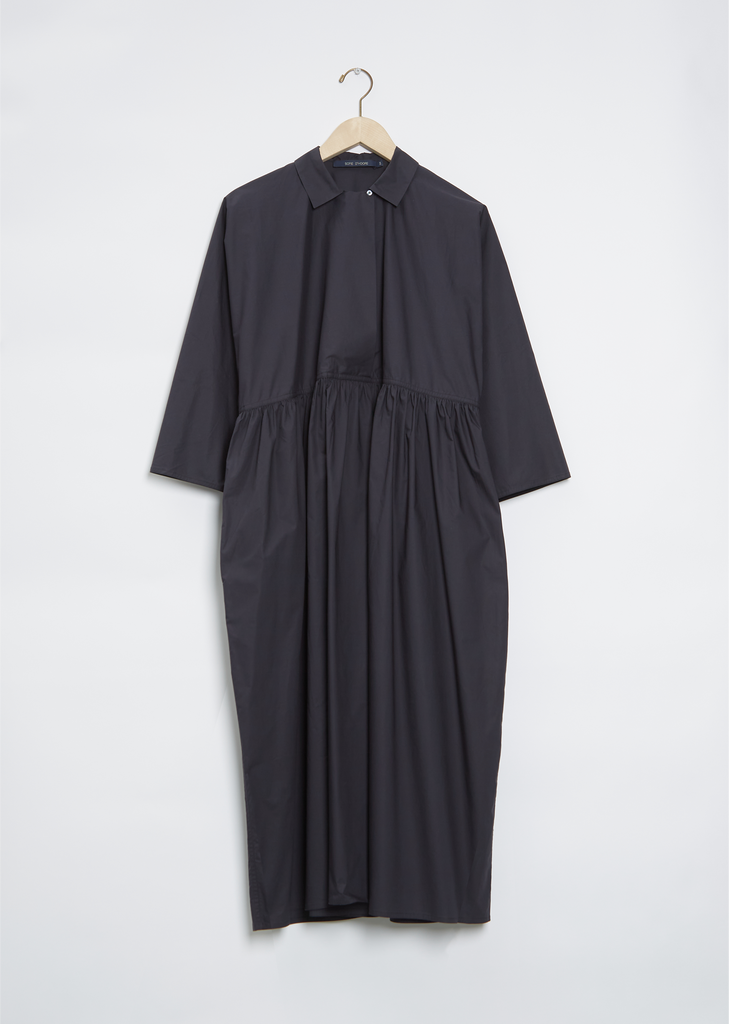 Dip Collar Dress — Black