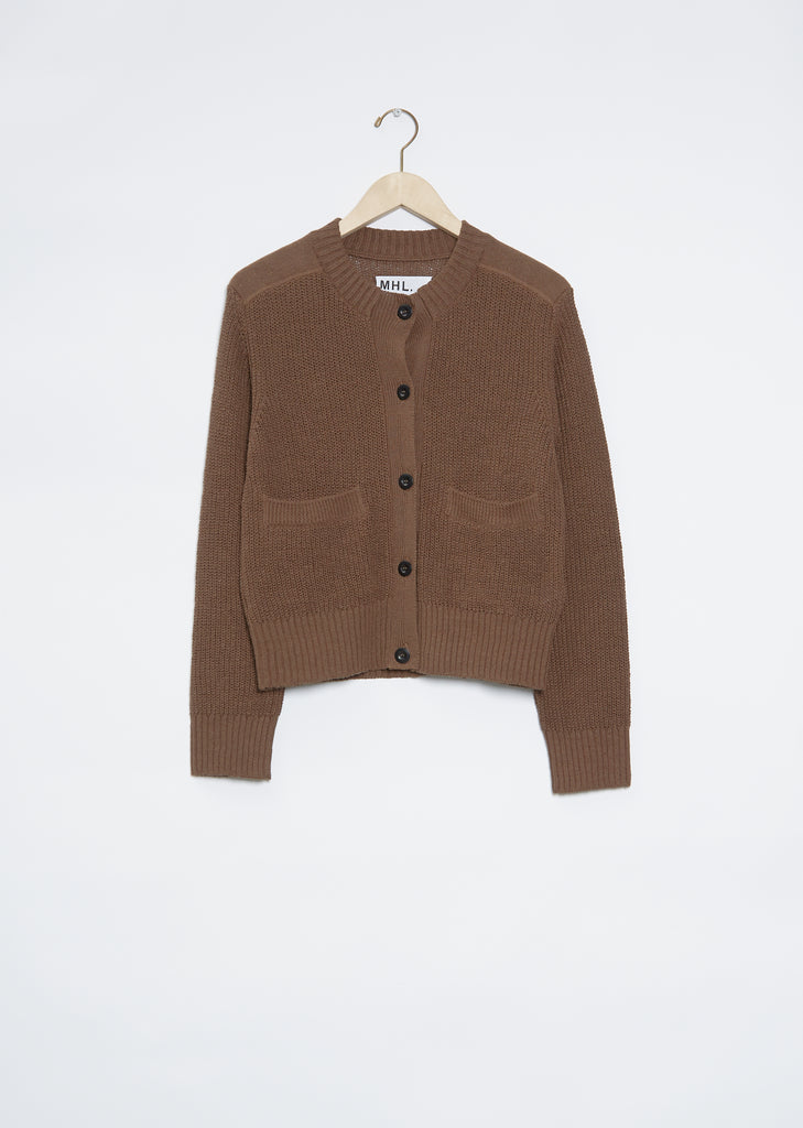 Cropped Military Cardigan — Spice