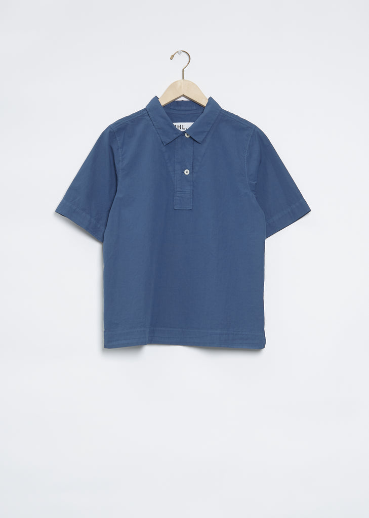Faced Polo Shirt — Blue
