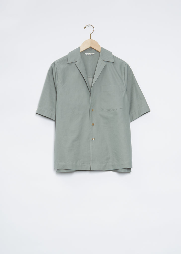 Washed Finx Herringbone Shirt — Green Chambray