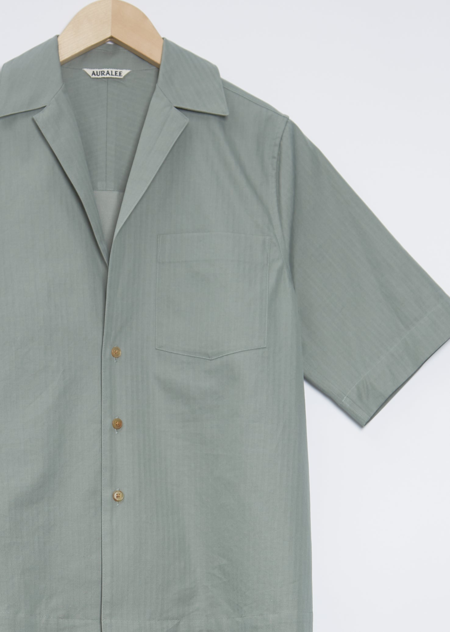 Washed Finx Herringbone Shirt — Green Chambray – La Garçonne