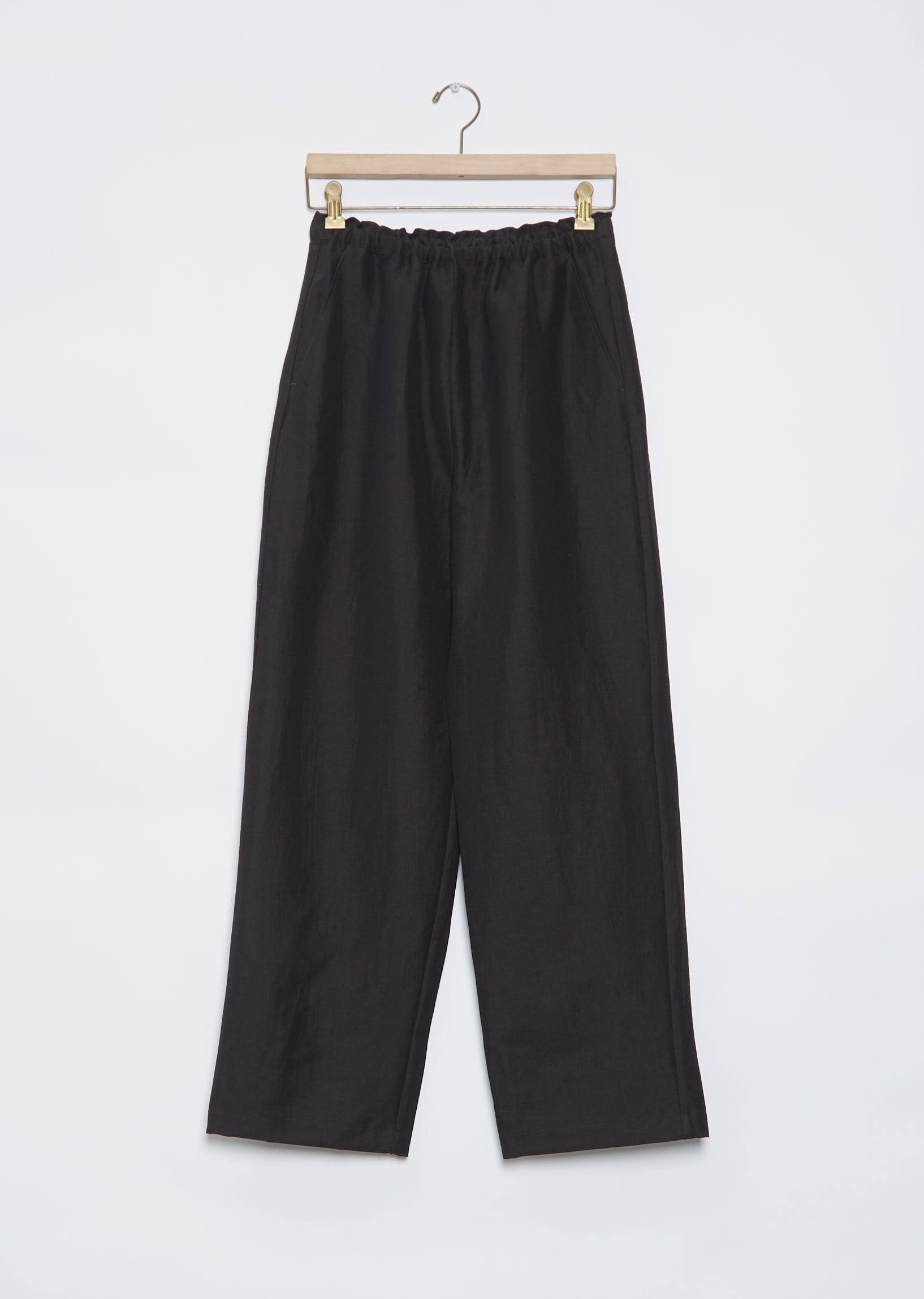 Stretch Linen Slacks — Black – La Garçonne
