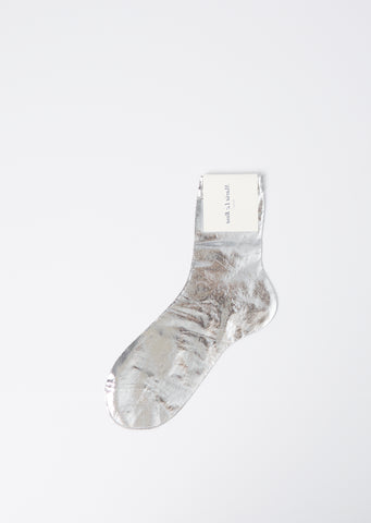 Laminated One Socks — Silver
