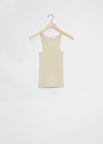 Cotton Jersey Tank Top — Beige